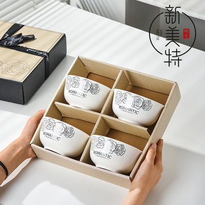 Милая мультфильма Декальная печать Керамическая сковорода для кошачьей еды и воды Белая на заказ