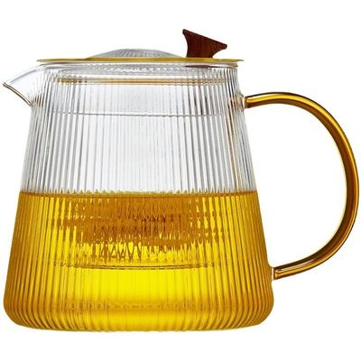 Стеклянные чайные горшки котлы емкостью 1000 мл с термостойкой ручкой и классическим дизайном