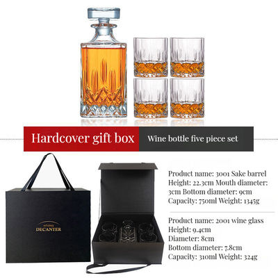 Дизайн в американском стиле Прозрачный цвет Роскошный Декантер без свинца для подарок