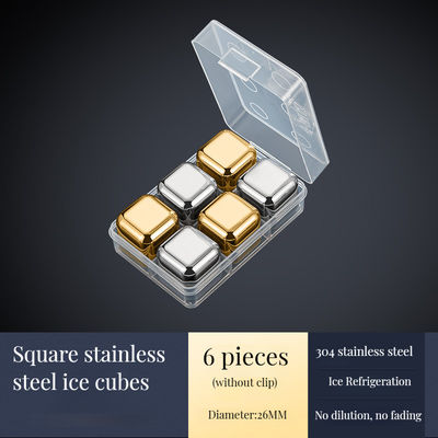2-пакетные кубики льда из виски 27 мм из нержавеющей стали многоразовые камни с силиконовыми зубчатками
