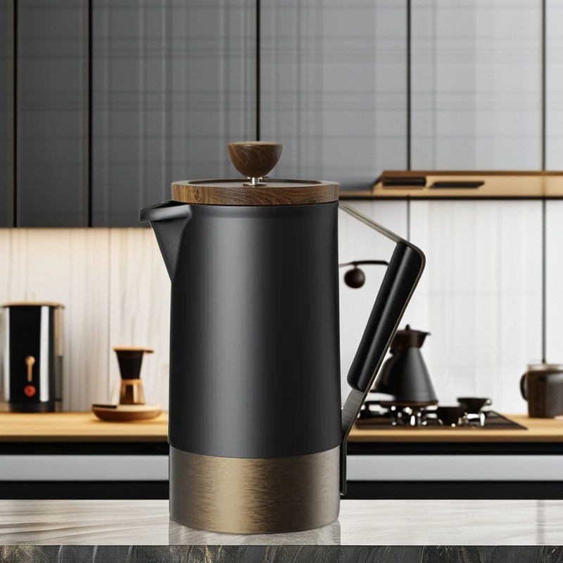 Силиконовая ручка Керамический корпус Коммерческое кафе Французский пресс для кофе