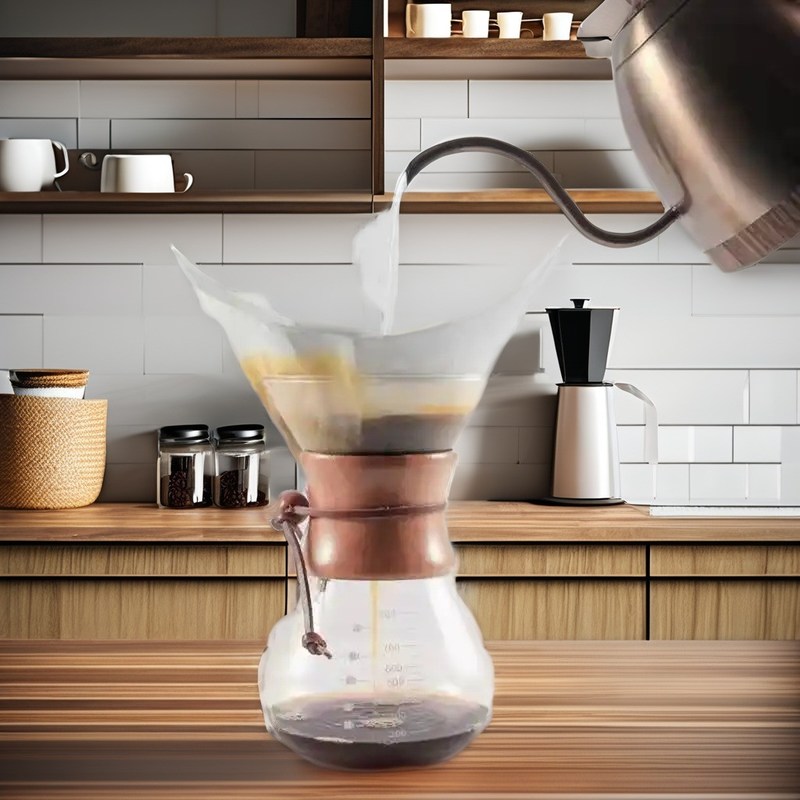 PS Пластмассовый стеклянный чайник с воронкой и портативной нитью из нержавеющей стали