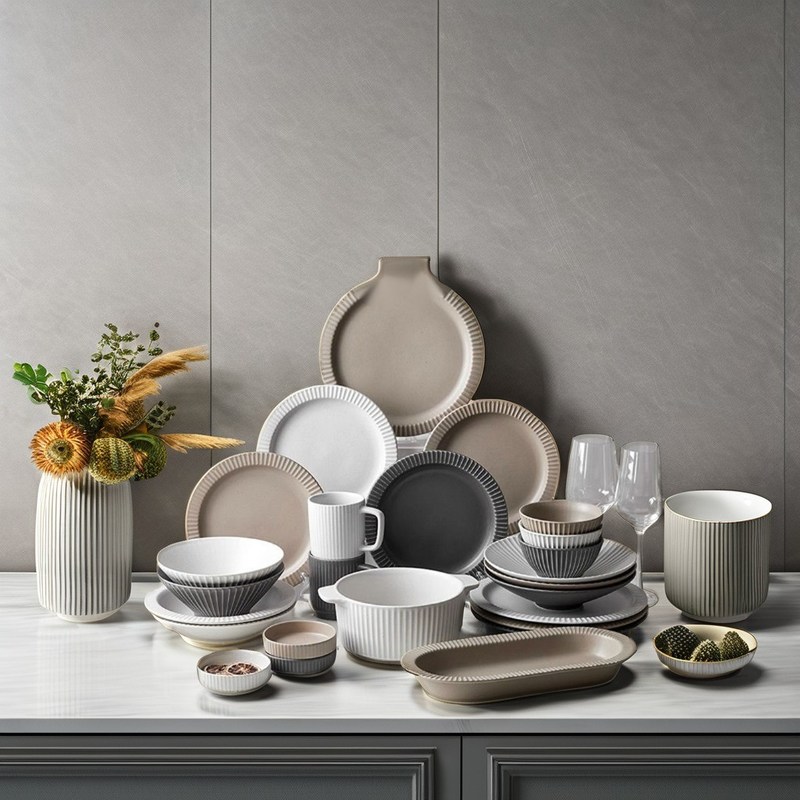 Crackle Glaze Modern Nordic Ceramic Dinnerware Set Custom Size and Disposable Feature (Современный скандинавский керамический столовой набор по индивидуальному заказу)