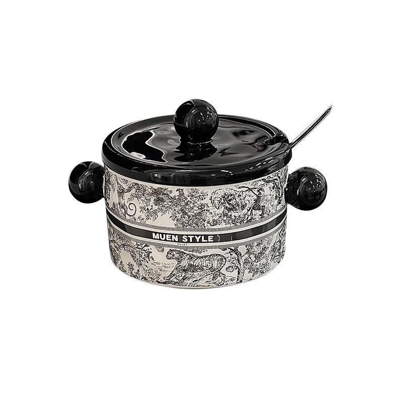 Нержавеющая сталь стейк скандинавского стиля керамическая чаша для 1000 мл наполненной сливочным жиром кухонной посуды