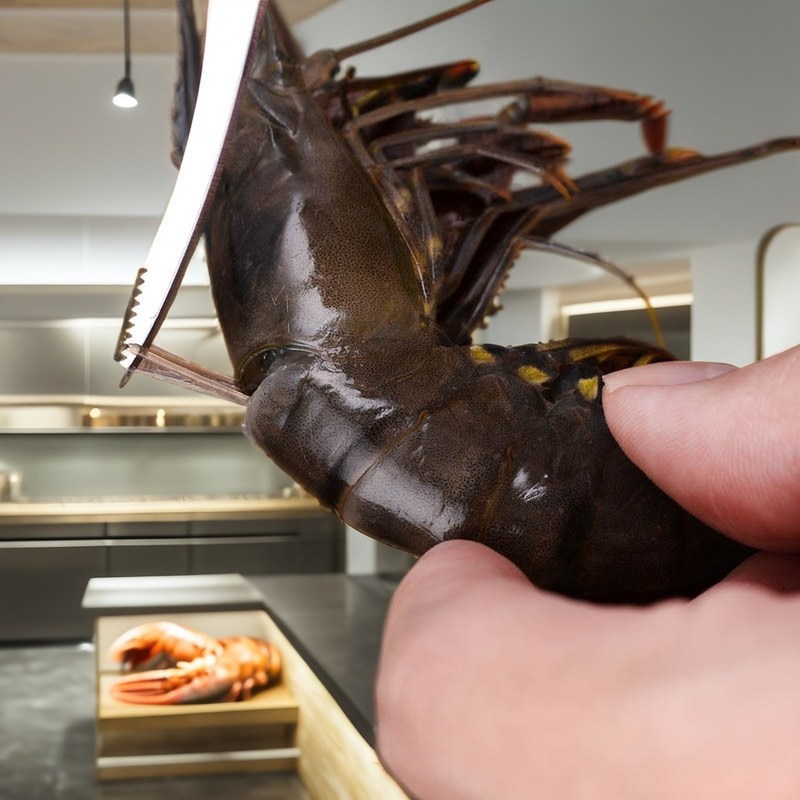 Эргономичный нож из нержавеющей стали для рыбы и креветок - обязательное условие для любителей морепродуктов