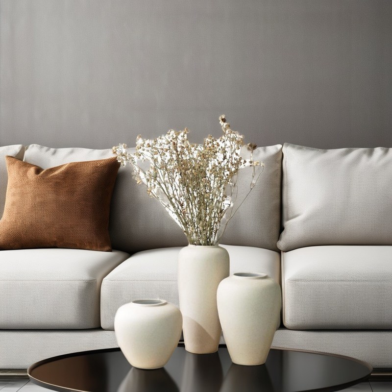 Юбилейная современная керамическая ваза с яичными лапшами, камни, белый стиль арт-деко