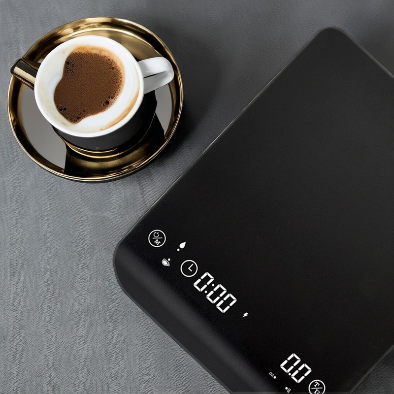 BAMBOO Round 2024 Электронная шкала для кофе с заряжаемой батареей и индикатором таймера