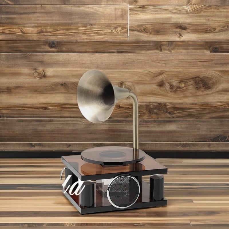 Абстрактный шаблон Luxury Ash Crystal Record Player Ornament для скульптуры внутреннего декора