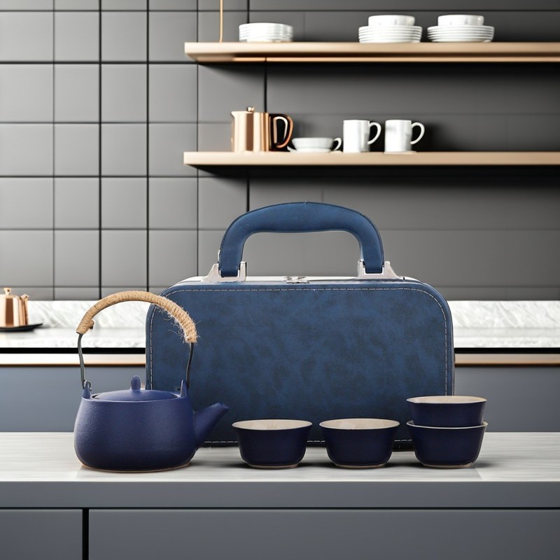 Устойчивый керамический чайный поднос с портативными многоразовыми чайниками и настраиваемым логотипом