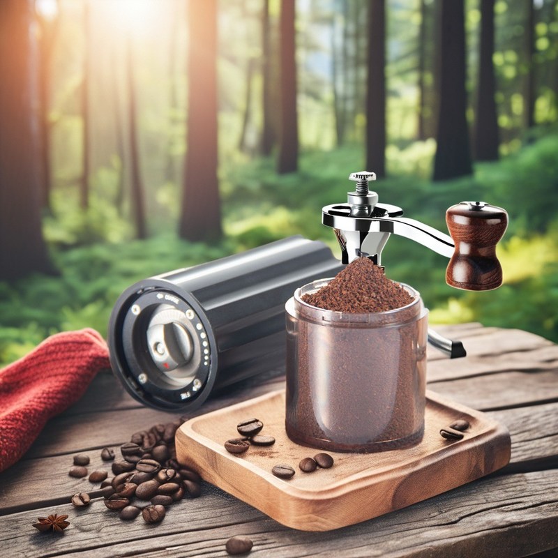 Черный портативный ручной кофейный мельчик Нержавеющая сталь Бурр Деревянная металлическая посуда Тип мельницы