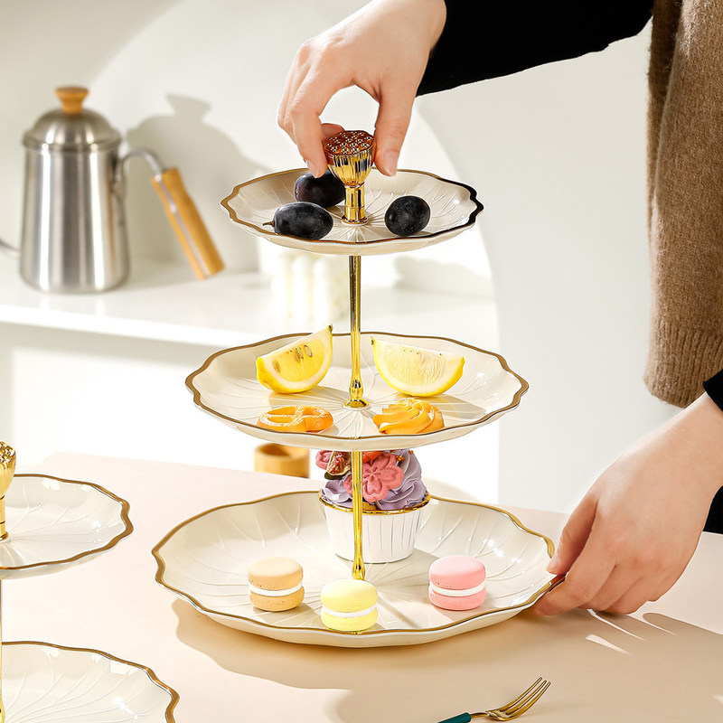 3-уровневая керамическая плита в индивидуальных цветах для празднования Дивали Элегантный дизайн