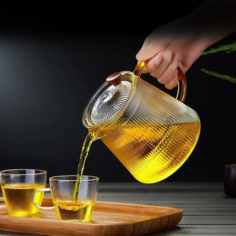 500мл/800мл/1000мл Стеклянные чайные банки Классический дизайн Термоустойчивый рукоятка прочный дизайн