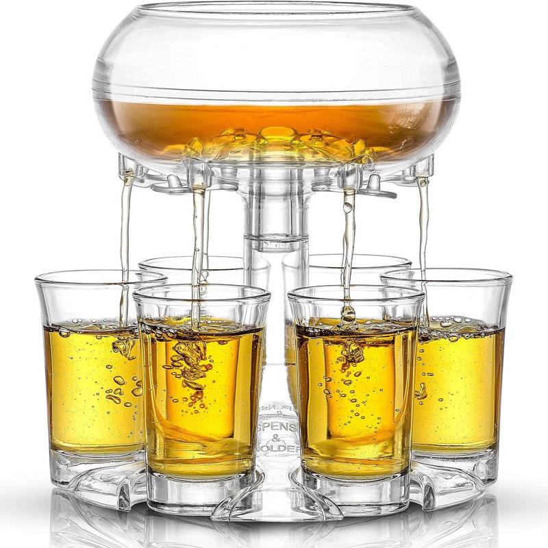 PMMA 6-Shot Glass Dispenser и держатель для подачи пивных виски-коктейлей на вечеринках