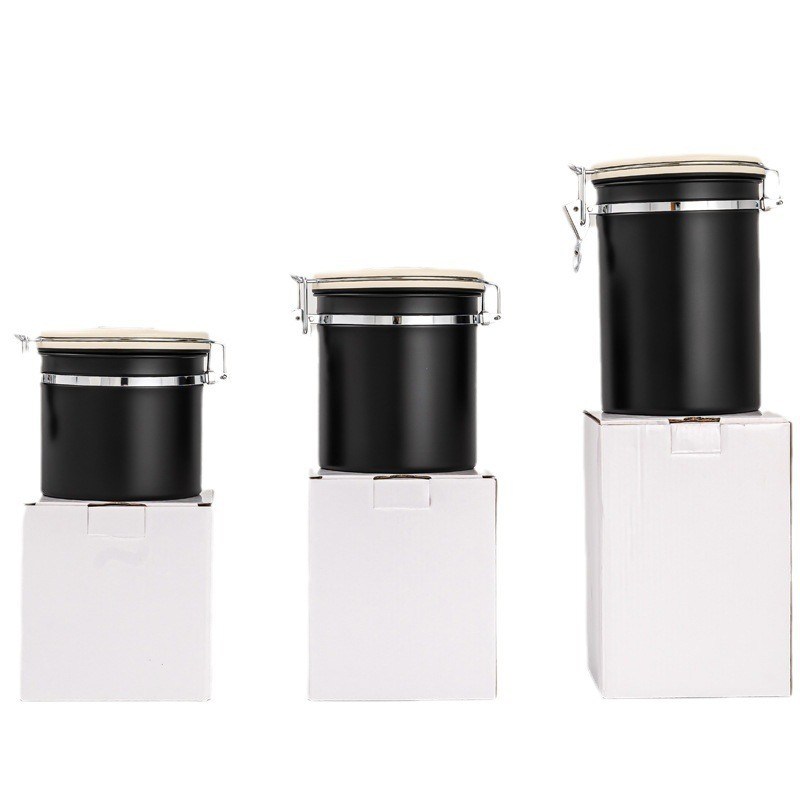 Сохранение продуктов питания Современная банка кофе из нержавеющей стали 304 с дышащей консервацией