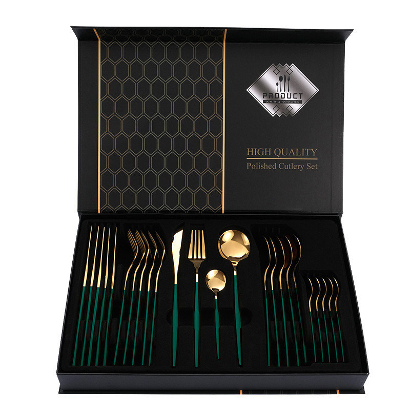 101 Набор пластинки из нержавеющей стали для прямых отелей Nordic Spoon Fork Knife Set Gold/Sliver